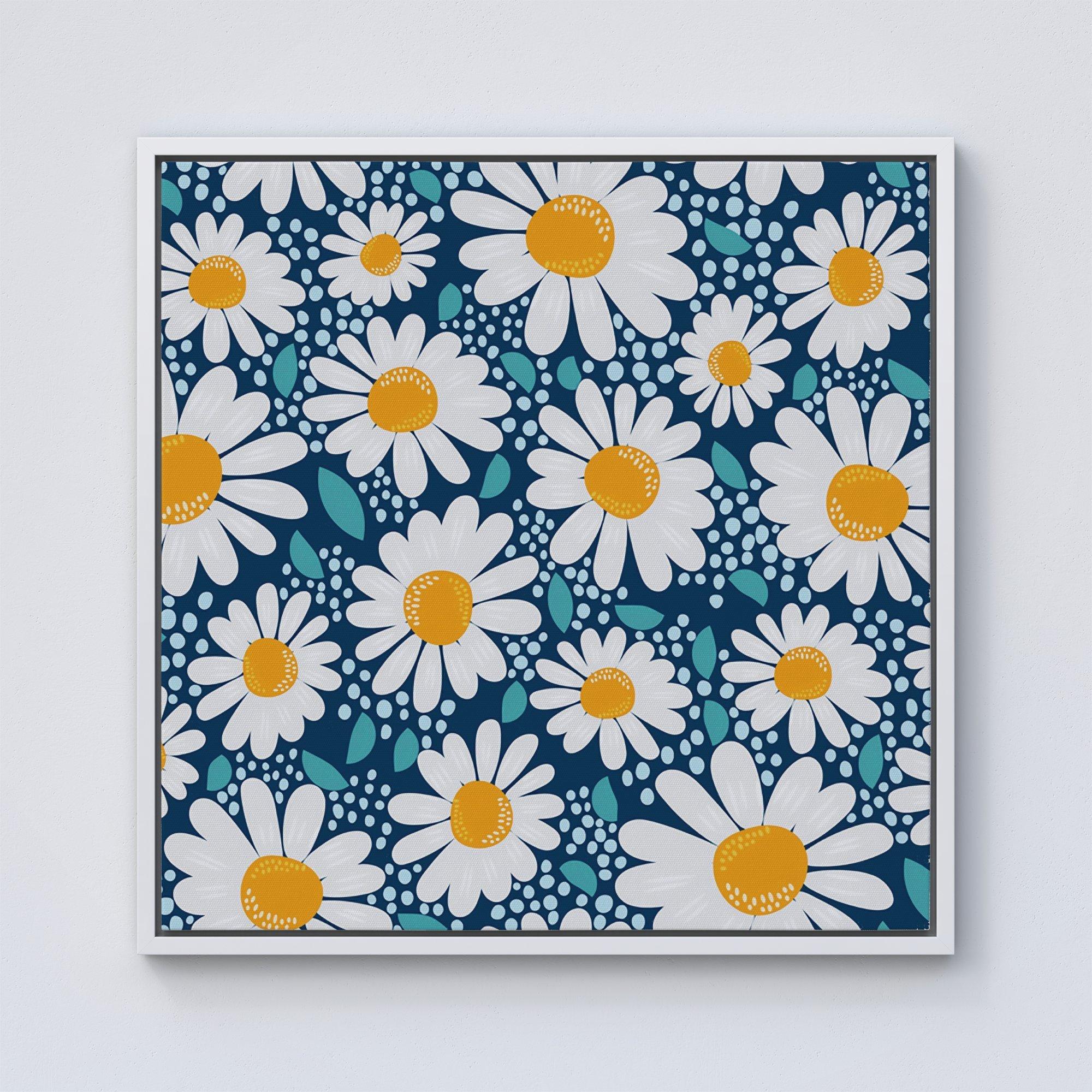 Camomile Flowers Framed Canvas